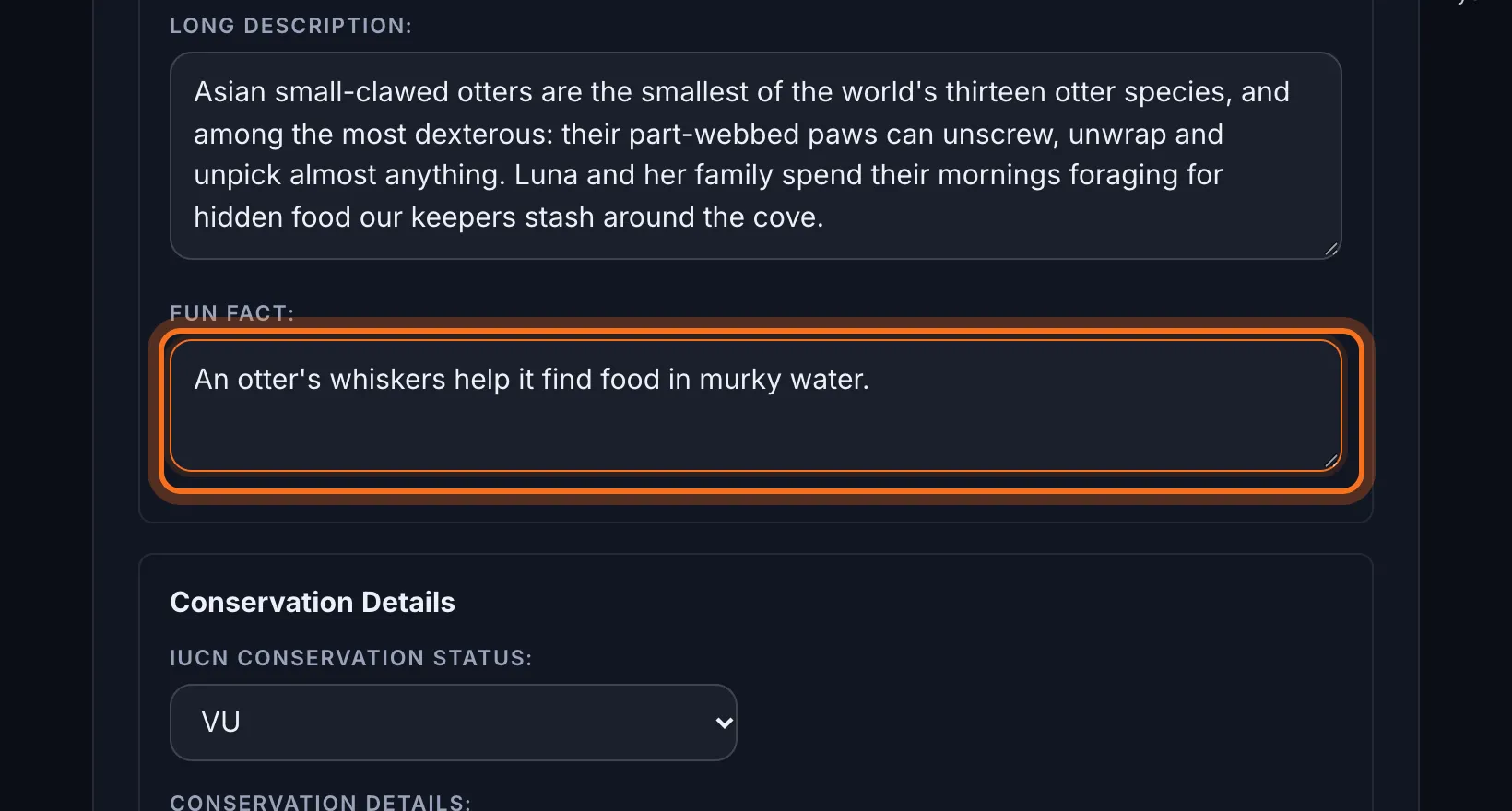 Step 4: Type your fact in Fun Fact.