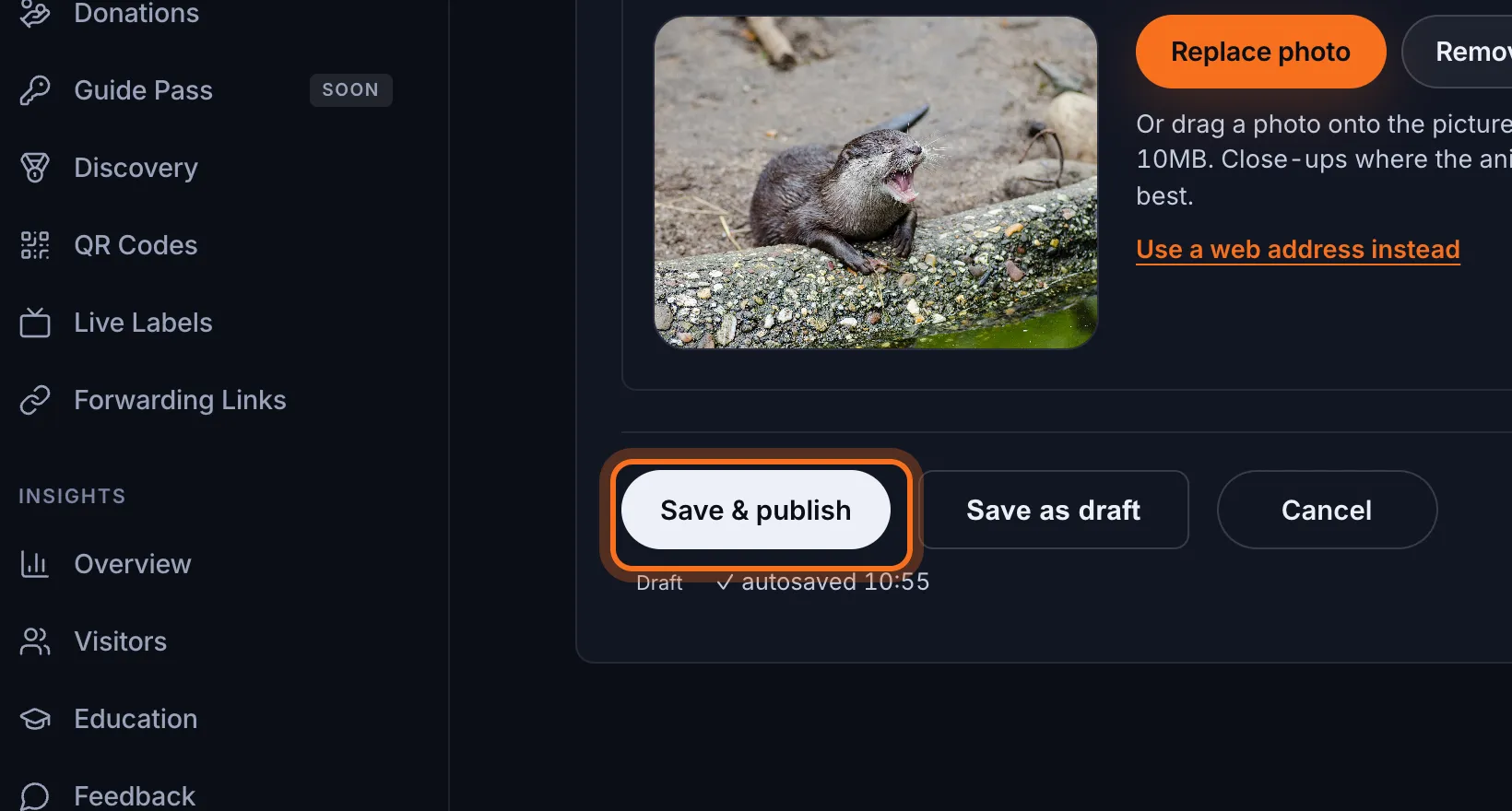 Step 6: Click Save & publish.