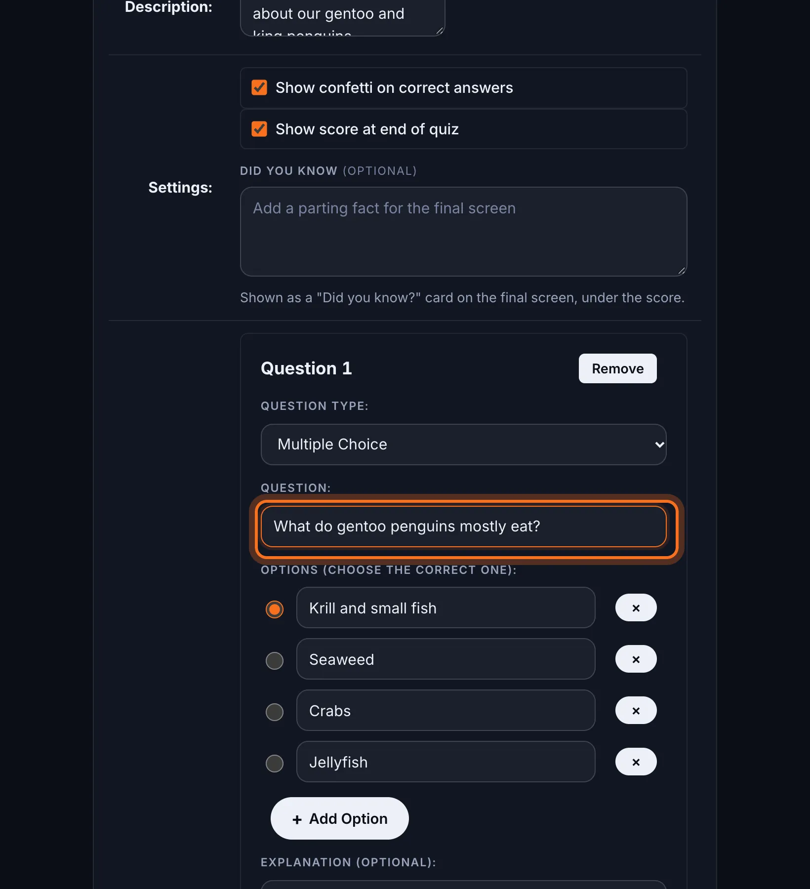 Step 4: Type the Question.