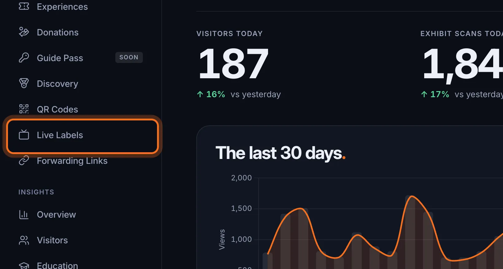 Step 1: In the sidebar, under Content, click Live Labels.