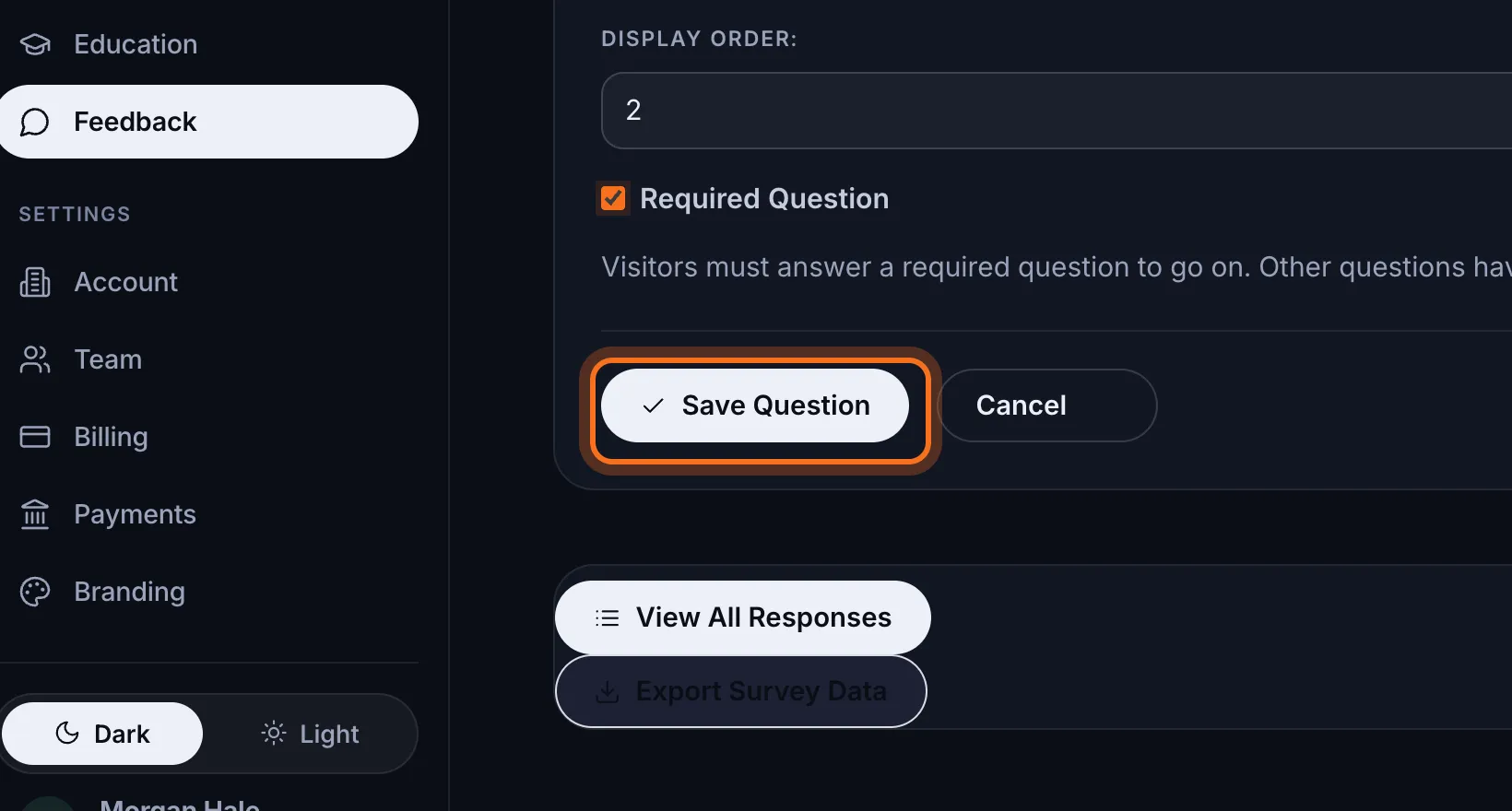 Step 7: Click Save Question.
