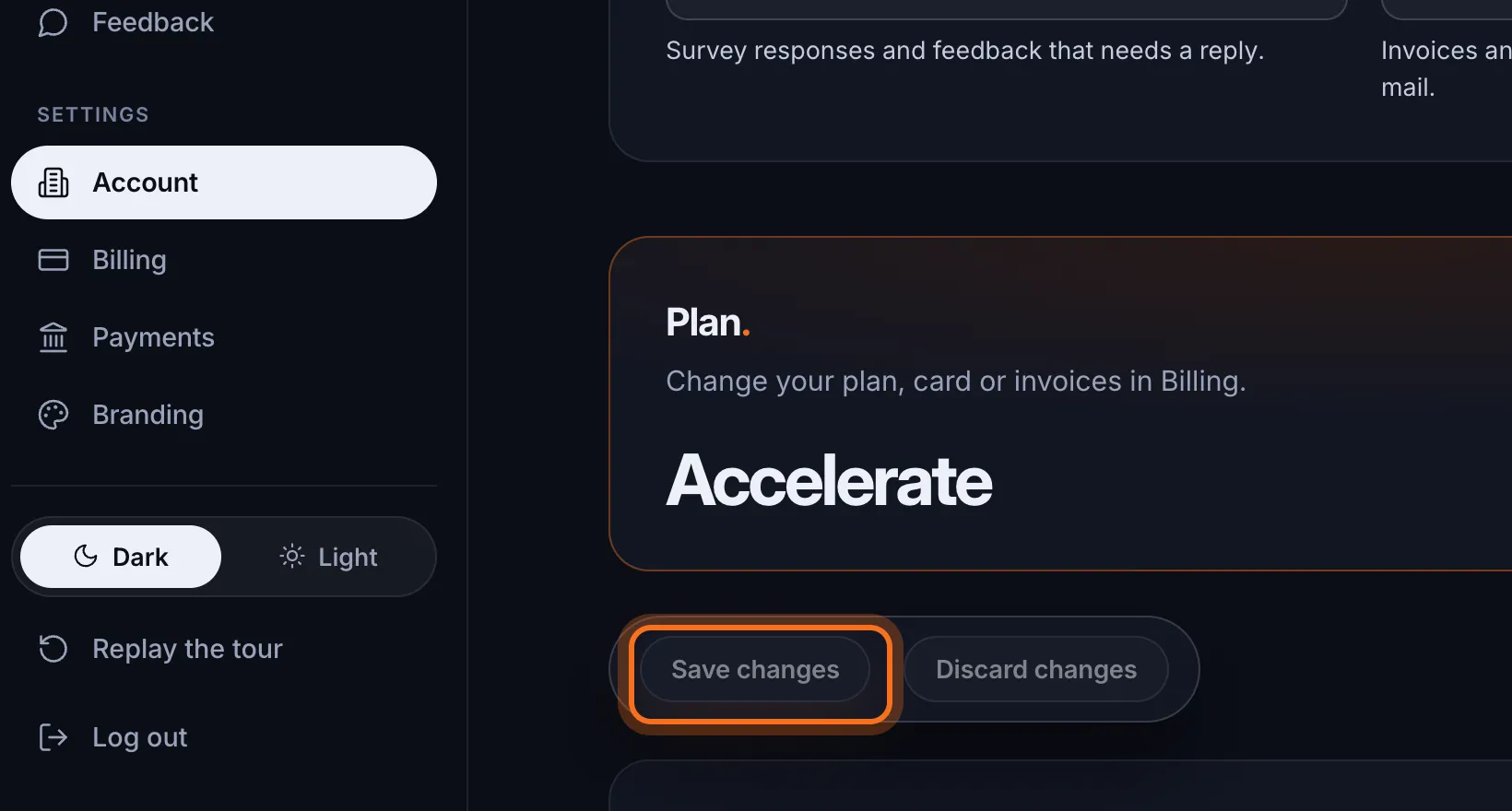 Step 3: Click Save changes, which appears once you've made a change.