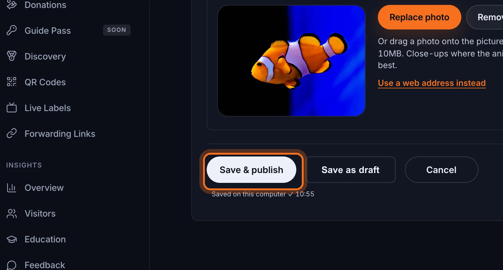 Step 7: Click Save & publish.