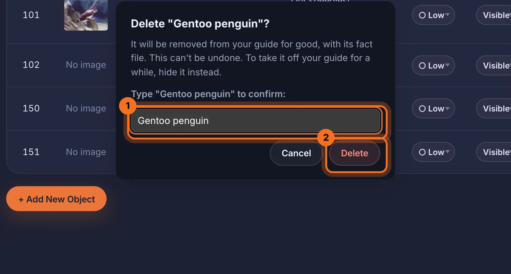 Step 4: To confirm, type its name in the box, then click Delete.
