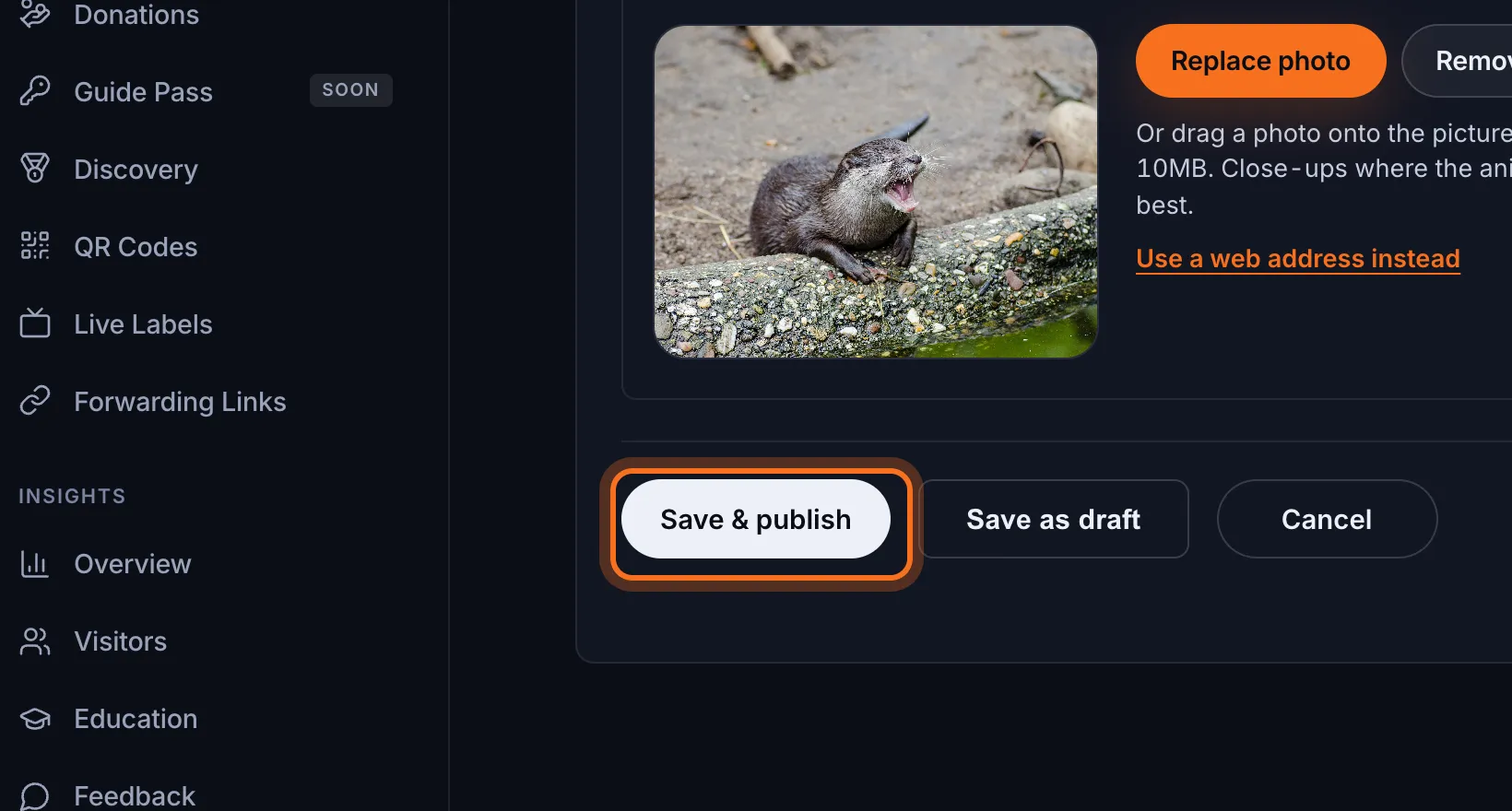 Step 6: Click Save & publish.