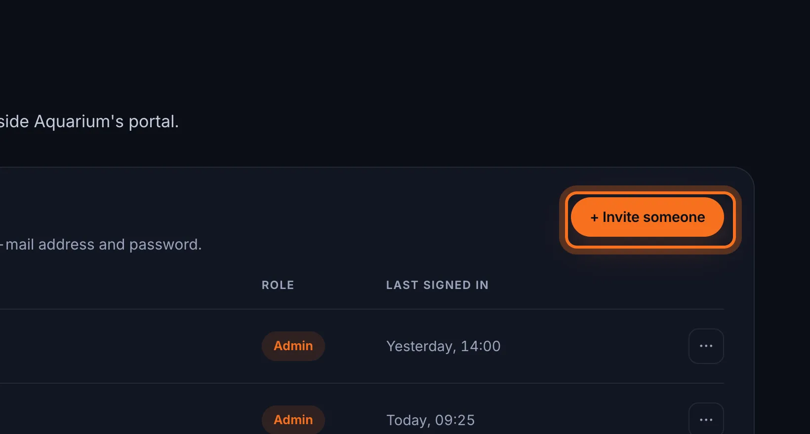 Step 2: Click + Invite someone.