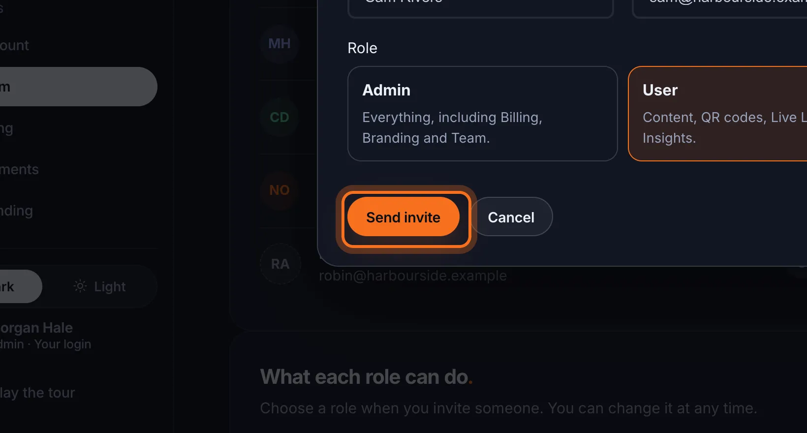 Step 5: Click Send invite.