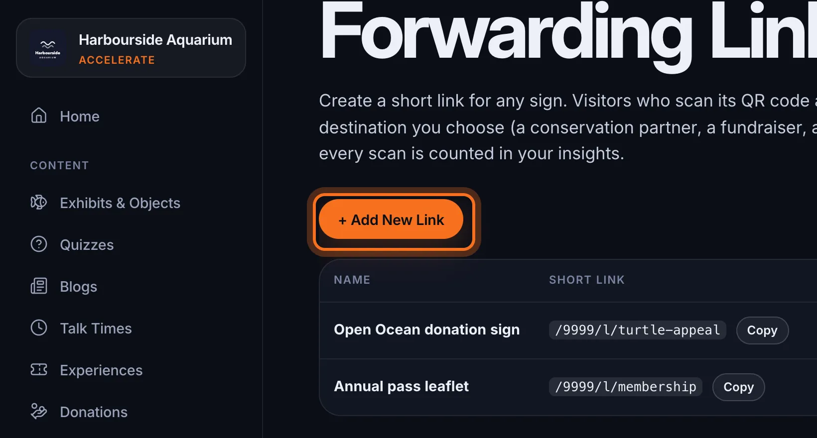 Step 2: Click + Add New Link.