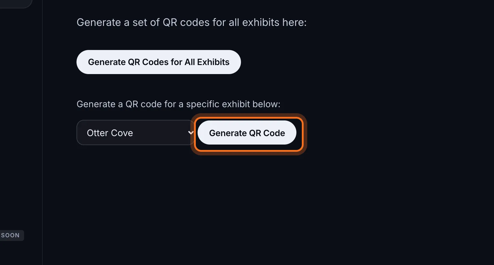 Step 3: Click Generate QR Code. The code appears on the page.