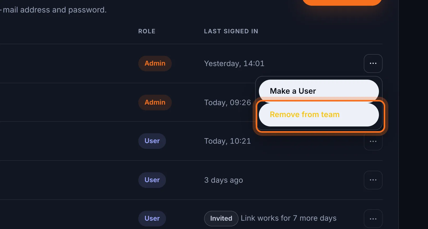 Step 3: Click Remove from team. The button changes to ask if you're sure: click it again to confirm.