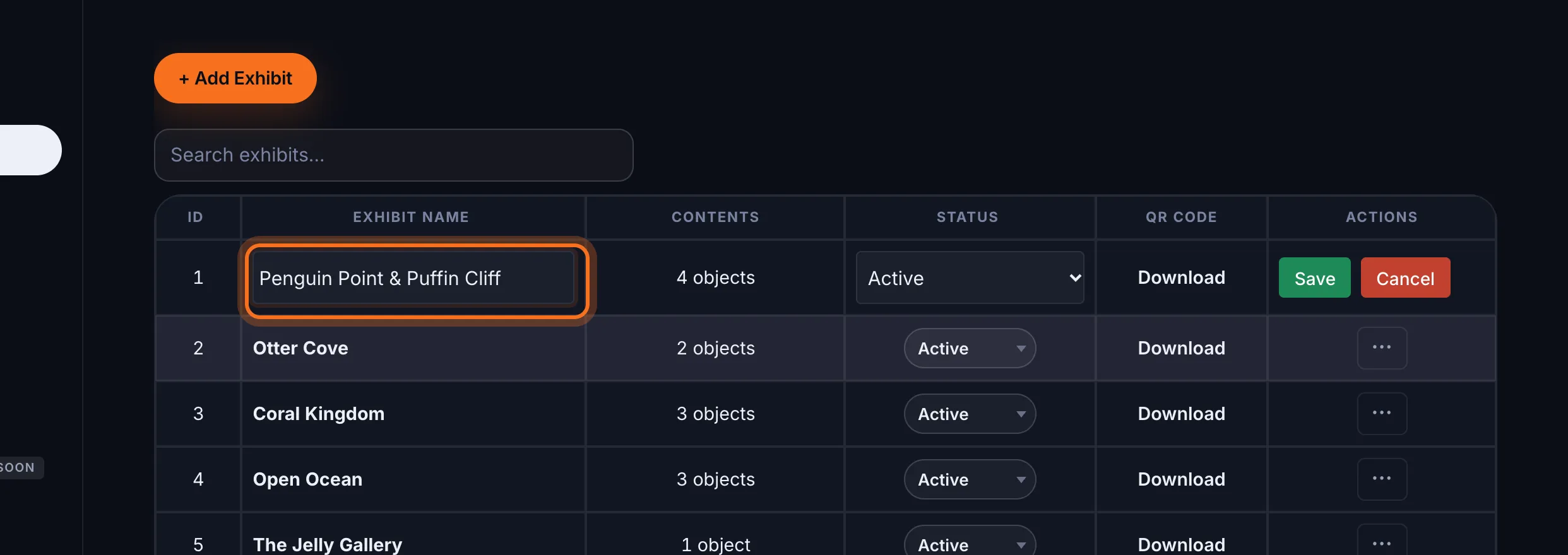 Step 3: The row turns into boxes you can edit. Type the new name.