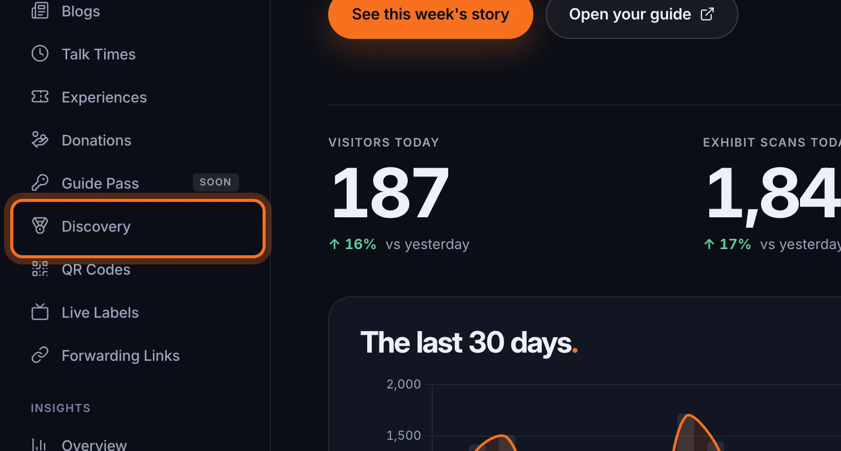 Step 1: In the sidebar, under Content, click Discovery.