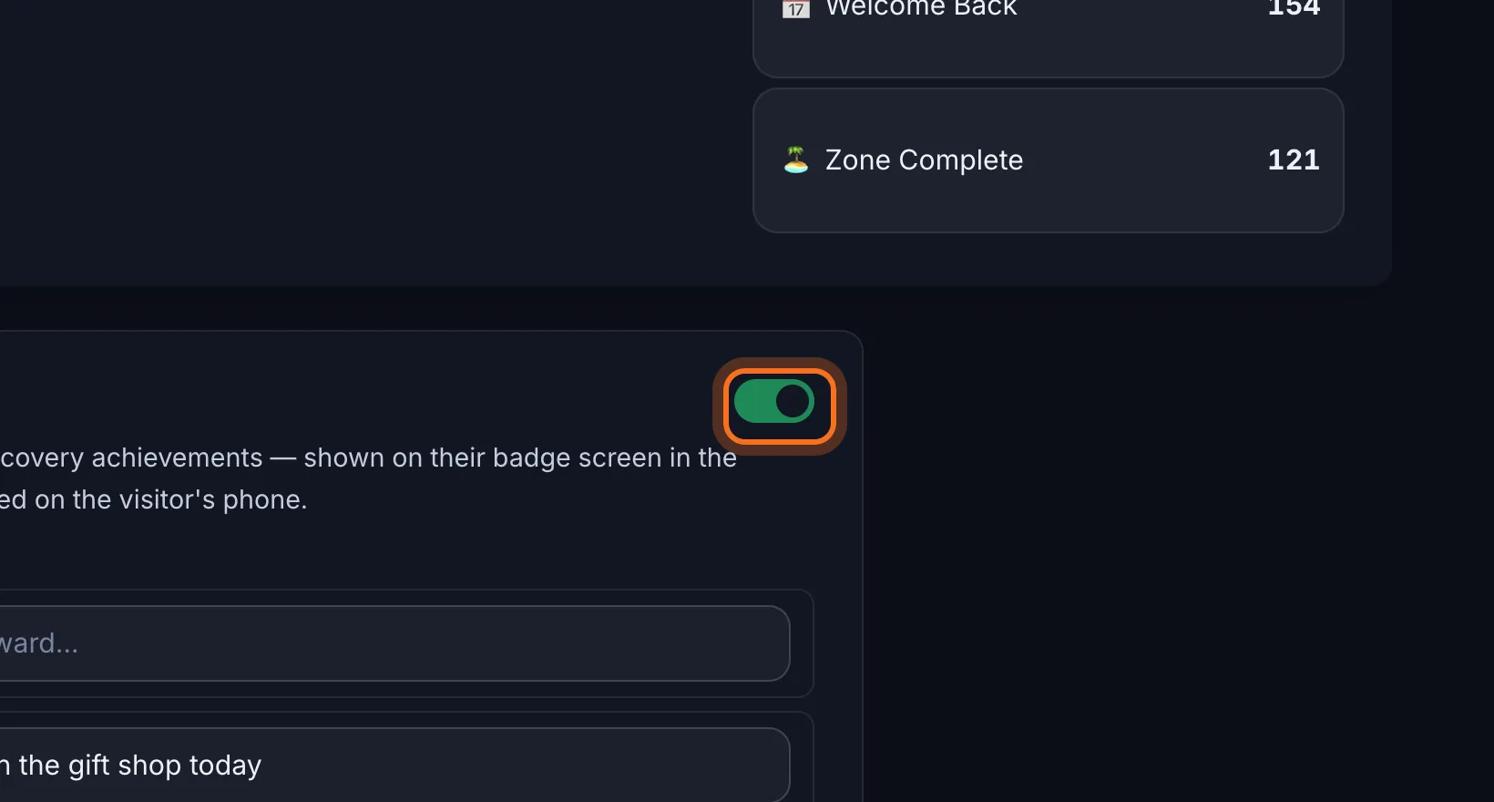 Step 2: Turn on the switch next to Discovery rewards.