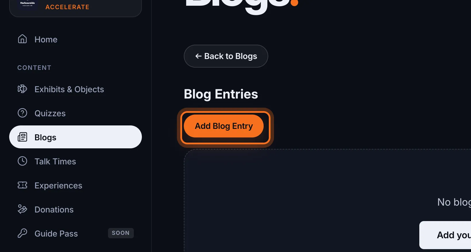 Step 6: Click Add Blog Entry.